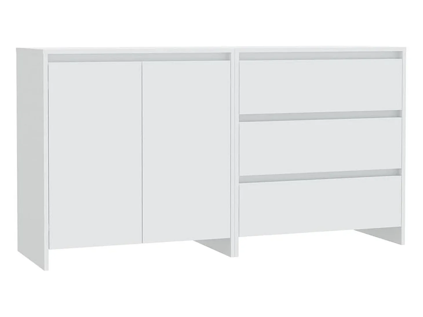 Aparador de 2 piezas madera manufacturada blanca