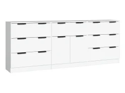Aparador de 3 piezas madera contrachapada blanco ES58965