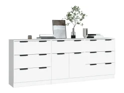 Aparador de 3 piezas madera contrachapada blanco ES58965