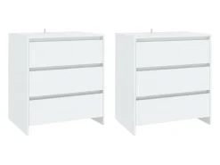 Aparador de 3 piezas madera manufacturada blanca