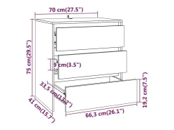 Aparador de 3 piezas madera manufacturada blanca