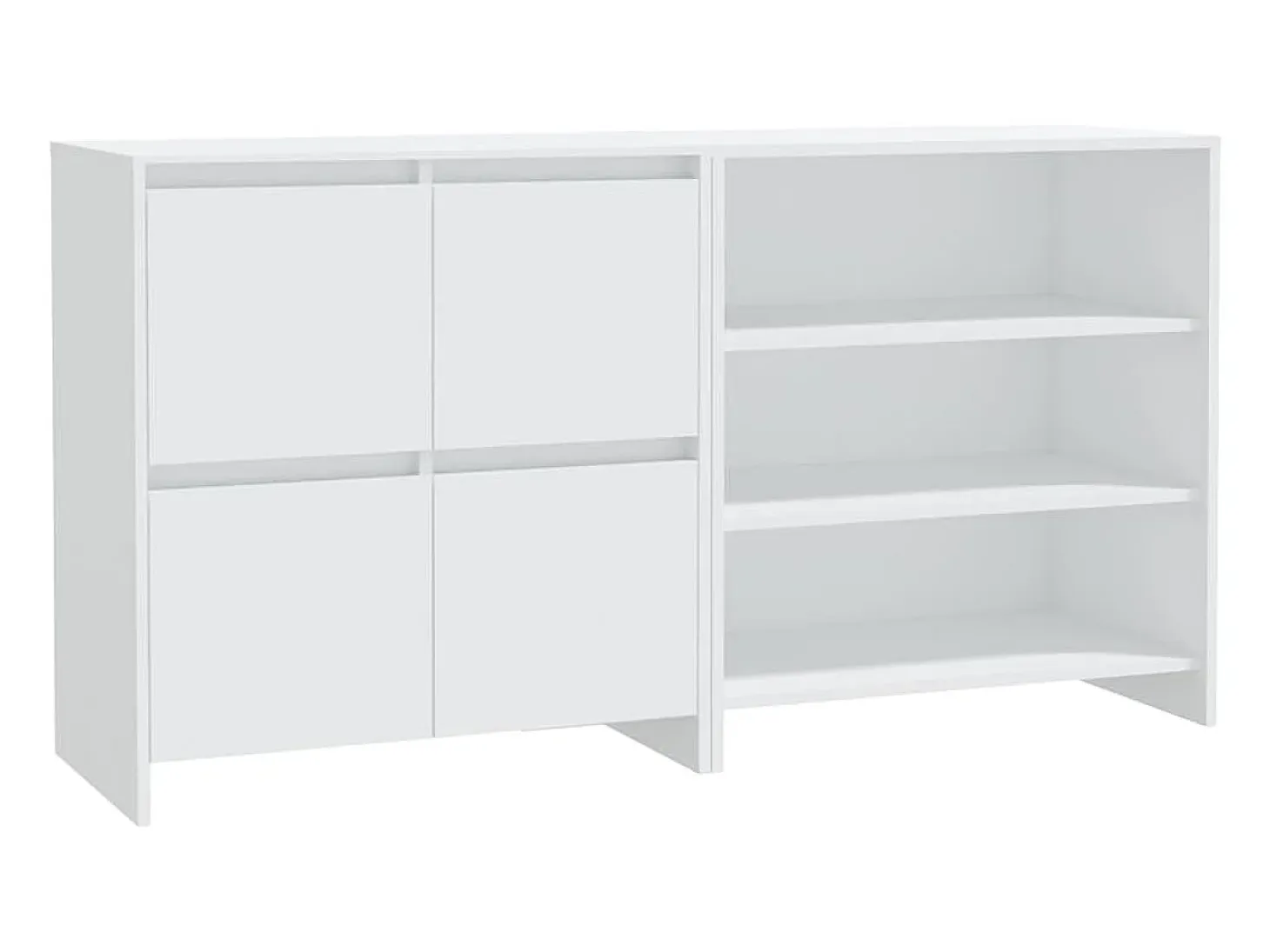 Aparador de 2 piezas madera contrachapada blanco