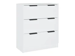 Aparador de 3 piezas madera contrachapada blanco