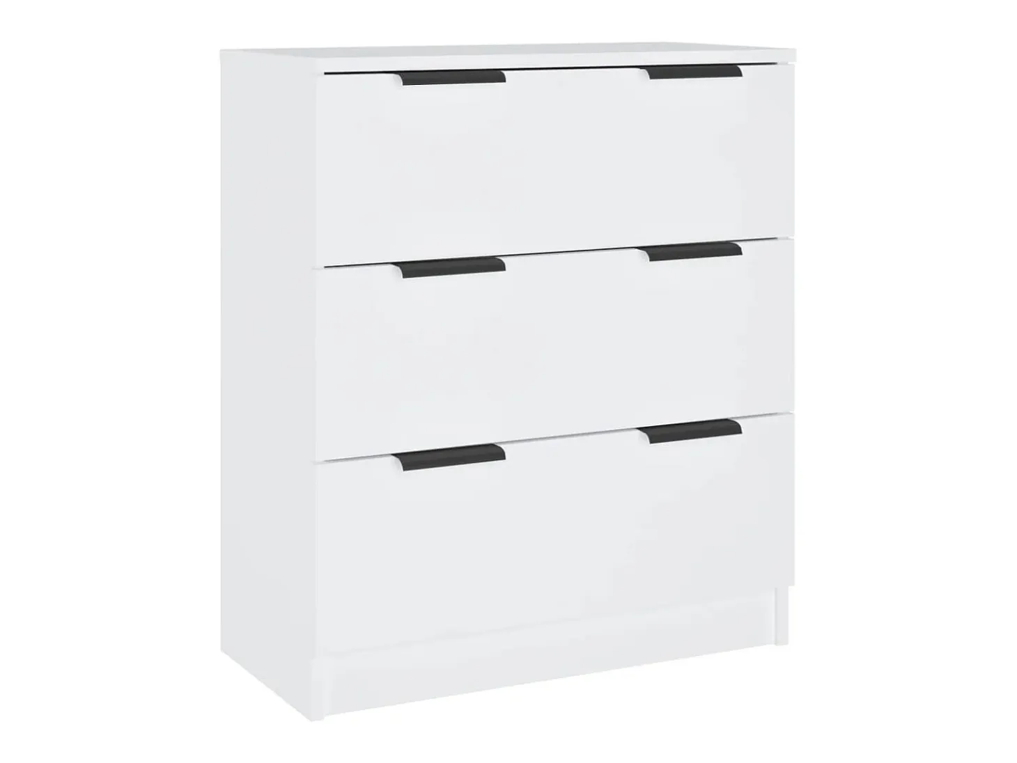 Aparador de 3 piezas madera contrachapada blanco