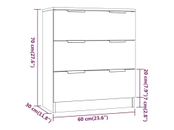 Aparador de 3 piezas madera contrachapada blanco