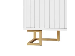 Aparador de 4 puertas - Aparador con tiradores y patas dorados - blanco - para comedor