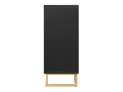 Aparador de 4 puertas - Aparador con tiradores y patas dorados - negro - para comedor