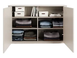 Aparador de 2 puertas – bordes redondeados – 140 cm – gris cachemira – LUVIO