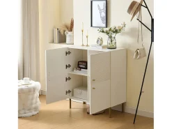 Aparador de 2 puertas - Diseño de líneas sencillas - Blanco