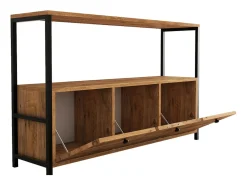 Aparador de 3 puertas estilo industrial madera/negro DRAGOR