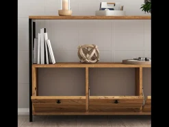 Aparador de 3 puertas estilo industrial madera/negro DRAGOR