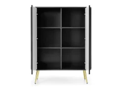 Aparador de 2 puertas con pie de metal dorado 129x103 cm