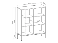Aparador de 2 puertas con patas de metal negro 104x125 cm