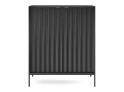 Aparador de 2 puertas con patas de metal negro 104x125 cm