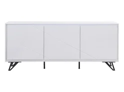 Aparador de 3 puertas con LEDs de MDF - Blanco lacado - SALIANO