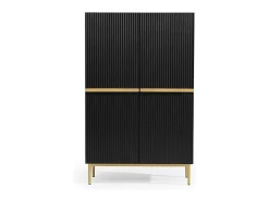 Aparador de 2 puertas con pie de metal negro dorado 100x160 cm