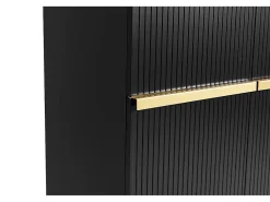 Aparador de 2 puertas con pie de metal negro dorado 100x160 cm