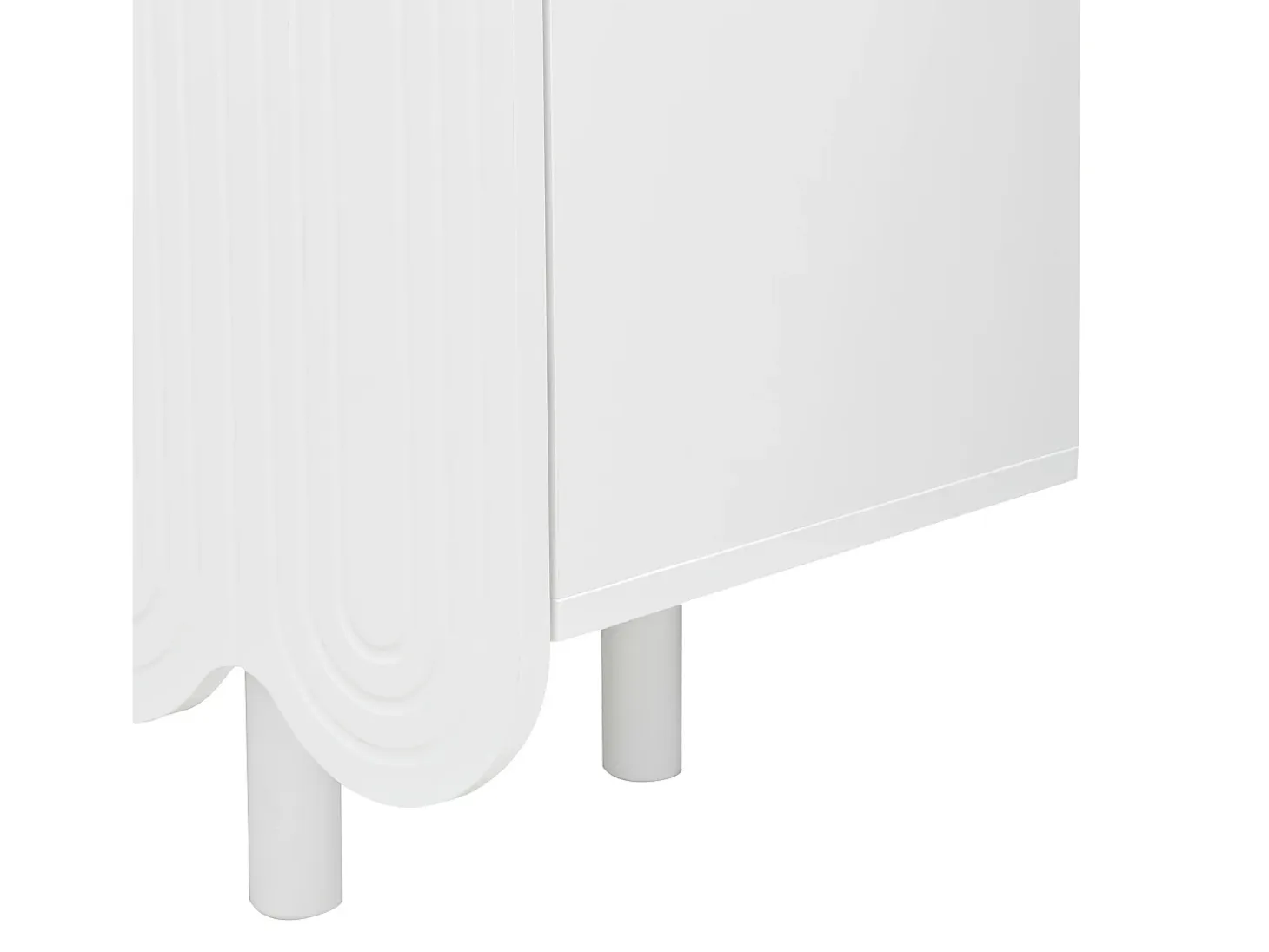 Aparador de 4 puertas con puertas en forma de lágrima - Blanco