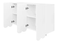 Aparador de 4 puertas con puertas en forma de lágrima - Blanco