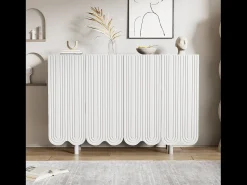 Aparador de 4 puertas con puertas en forma de lágrima - Blanco