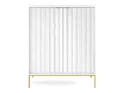 Aparador de 2 puertas con patas de metal dorado 104x125 cm