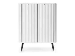 Aparador de 2 puertas con base de metal negro 129x103 cm