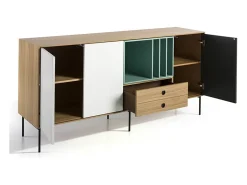 Aparador de 3 puertas de colores vivos en madera de Koleka 180 cm