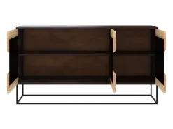 Aparador de 3 puertas de madera de acacia y metal negro - Alabama