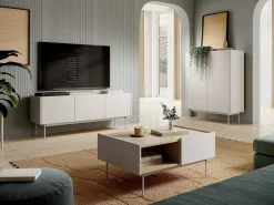 Aparador de 3 puertas de madera laminada 144x83 cm