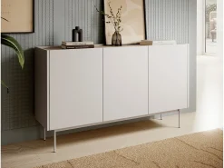Aparador de 3 puertas de madera laminada 144x83 cm