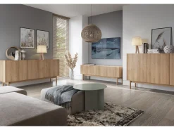 Aparador de 3 puertas de madera laminada 144x68 cm