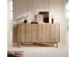 Aparador de 3 puertas de madera laminada 144x83 cm