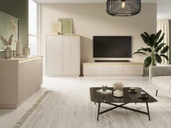 Aparador de 2 puertas en madera laminada beige 104x72 cm