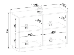 Aparador de 2 puertas en madera laminada beige 104x72 cm