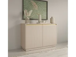 Aparador de 2 puertas en madera laminada beige 104x72 cm