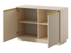 Aparador de 2 puertas en madera laminada beige 104x72 cm