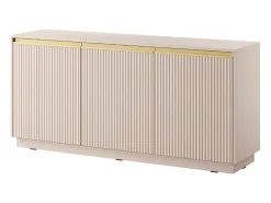 Aparador de 3 puertas en madera laminada beige 154x72 cm