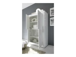 Aparador de 4 puertas ISORA – Blanco lacado brillante – Diseño moderno y funcional