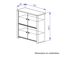 Aparador de 4 puertas L.100 cm - MATIS