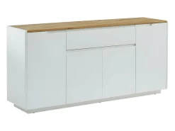 Aparador de 4 puertas y 1 cajón. MDF lacado en blanco. AMANI