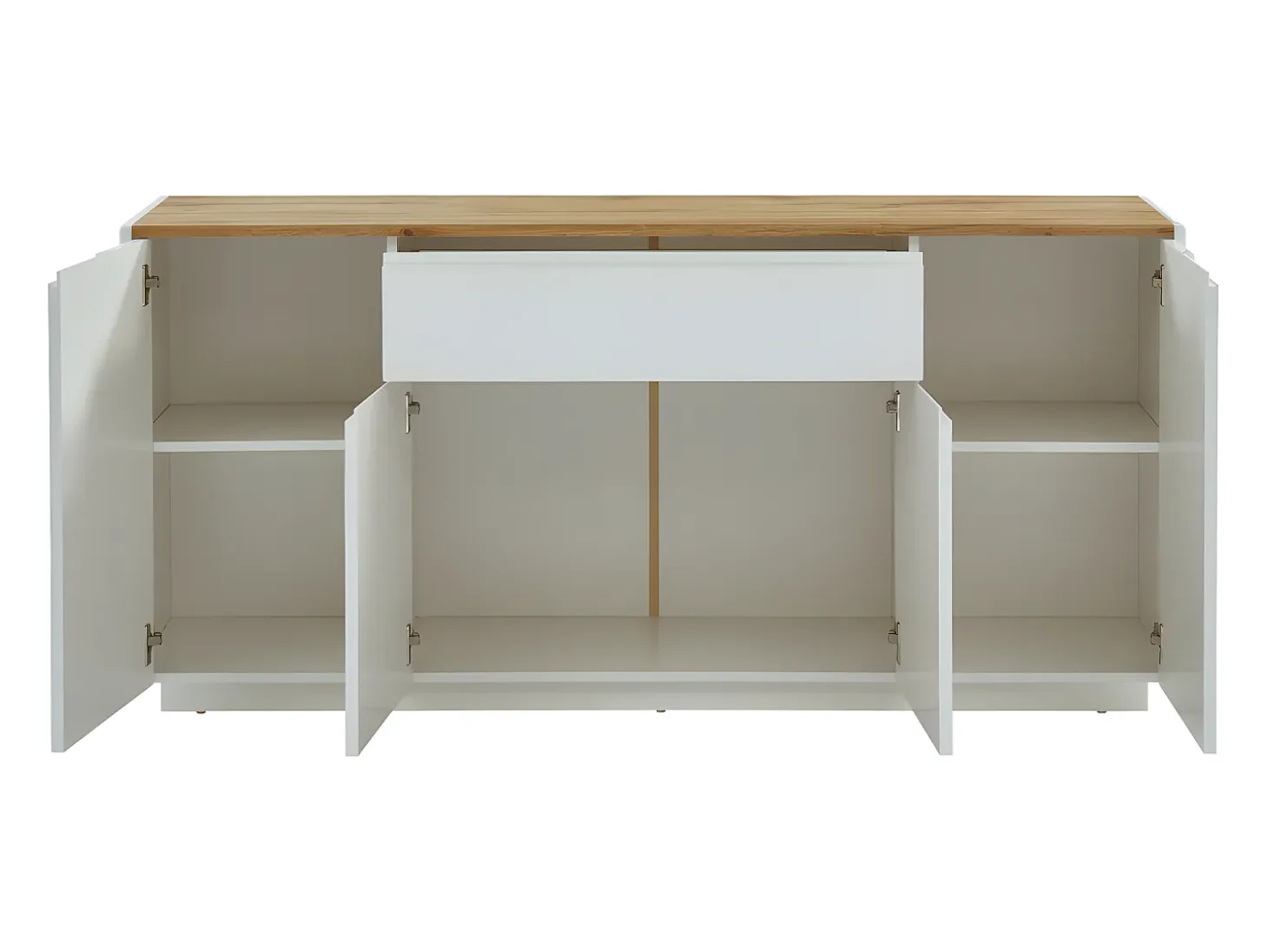 Aparador de 4 puertas y 1 cajón. MDF lacado en blanco. AMANI