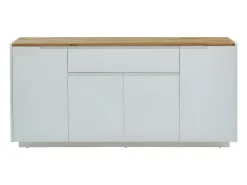 Aparador de 4 puertas y 1 cajón. MDF lacado en blanco. AMANI