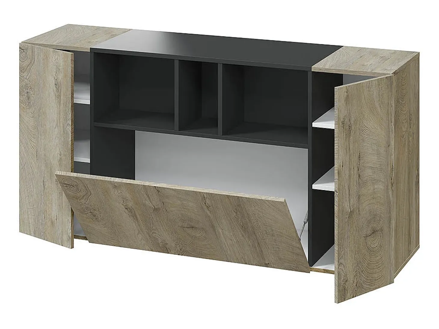 Aparador de 3 puertas y 3 nichos - L150 cm - Tamiko