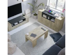Aparador de 3 puertas y 3 nichos - L150 cm - Tamiko