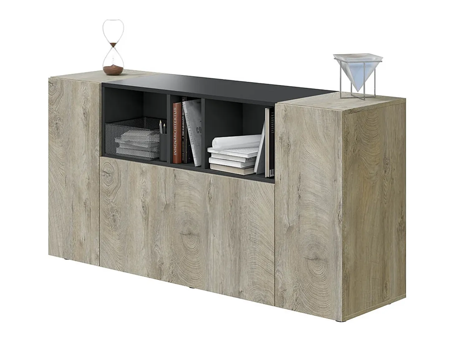 Aparador de 3 puertas y 3 nichos - L150 cm - Tamiko