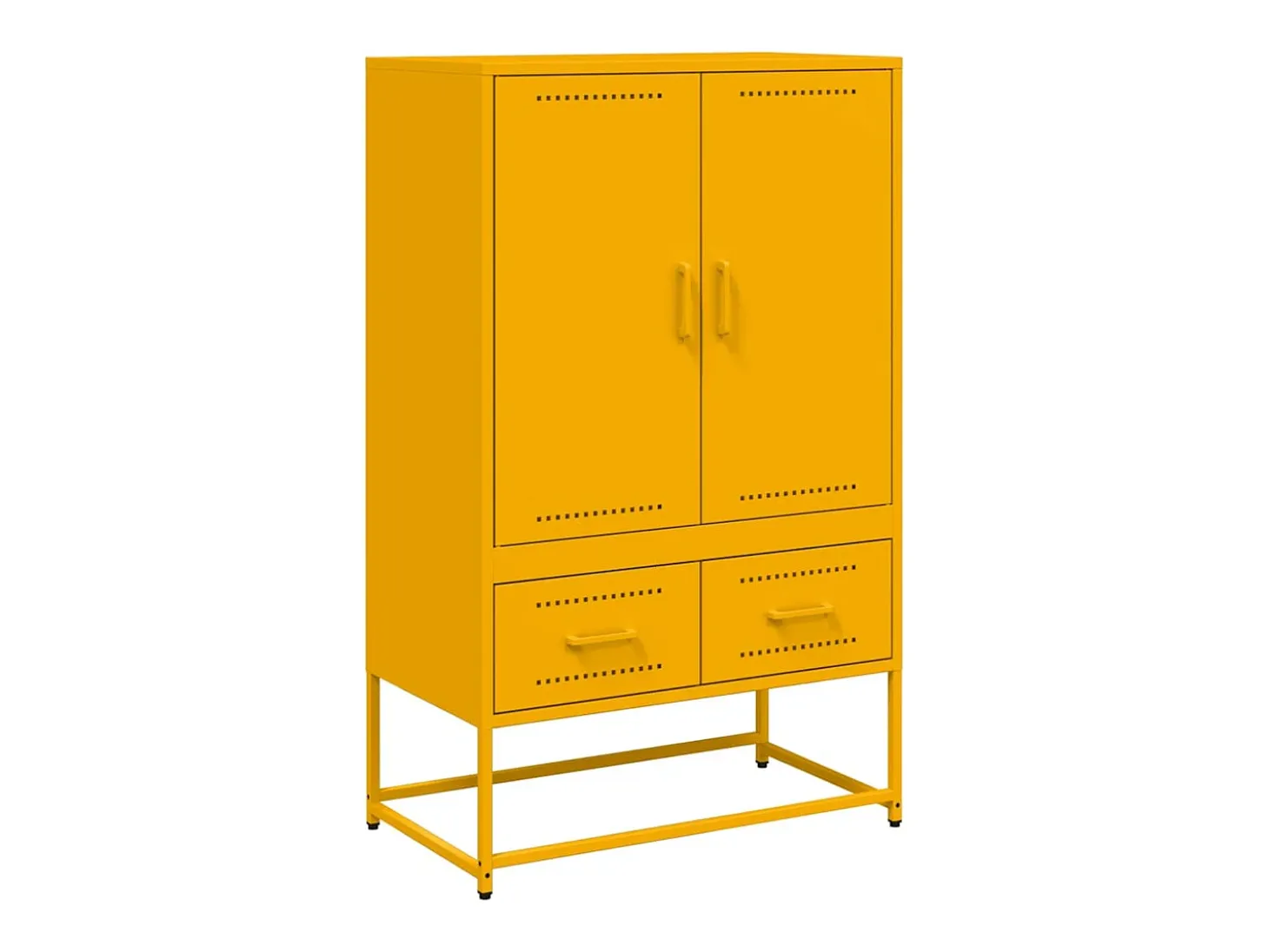 Aparador de acero amarillo mostaza 68x39x111,5 cm