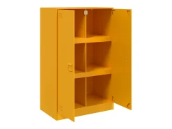 Aparador de acero amarillo mostaza 67x39x107 cm