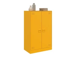 Aparador de acero amarillo mostaza 67x39x107 cm