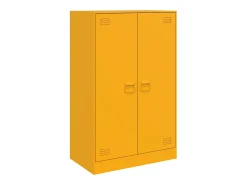 Aparador de acero amarillo mostaza 67x39x107 cm
