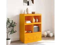 Aparador de acero amarillo mostaza 67x39x95 cm